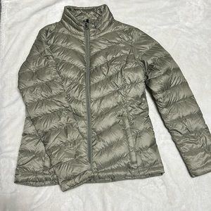 Sage green lightweight packable puffer